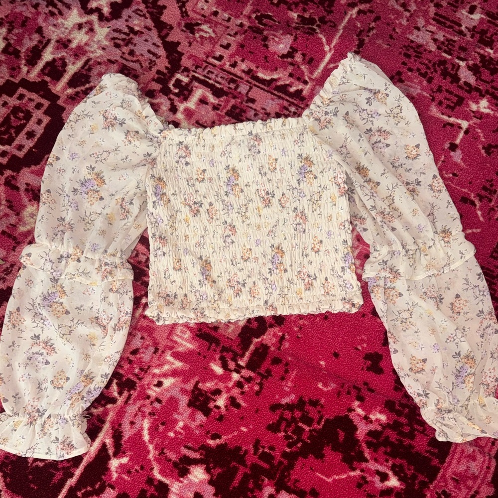 Floral Puff Sleeve Top
